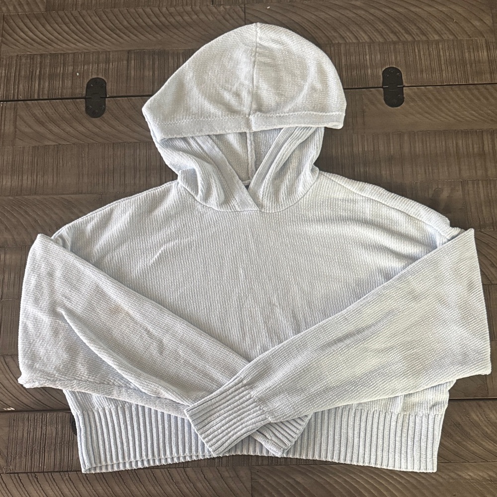 Aerie Light Blue Soft Cropped Hoodie